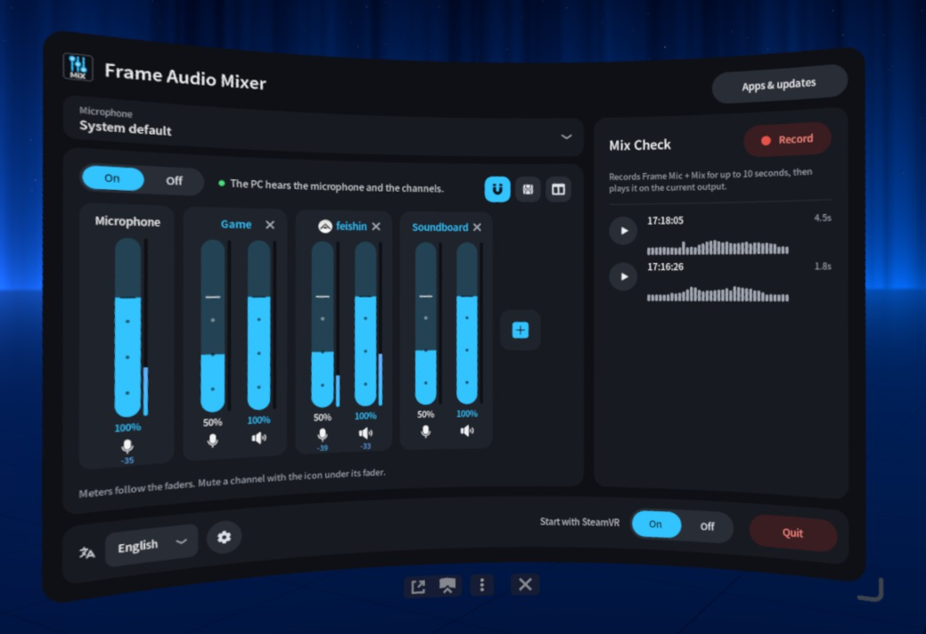 Column view, blue theme