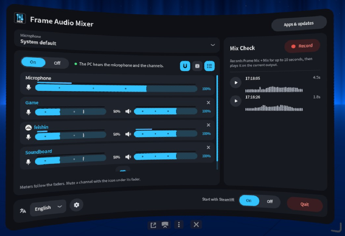 List view, blue theme